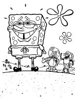 A coloring page of spongebob squarepants